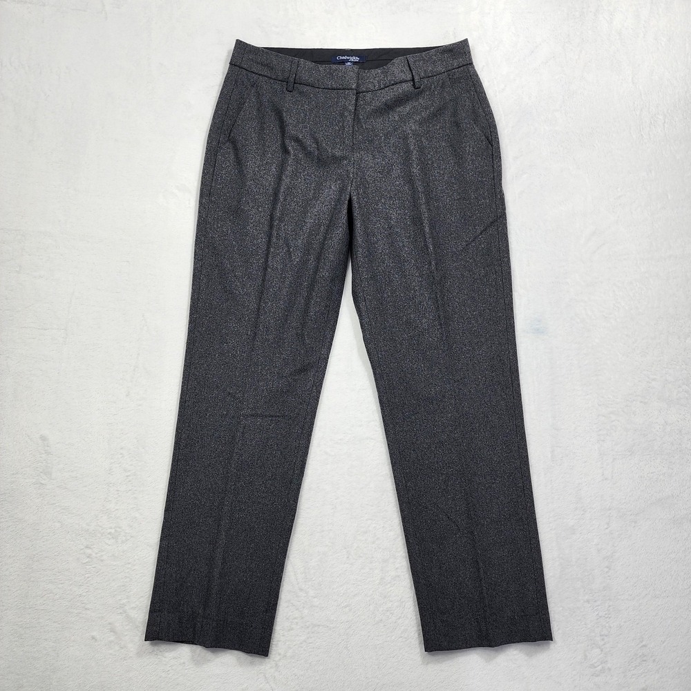 Chadwicks Of Boston Pants Womens 10P PETITE Gray Wool Blend Mid Rise Ankle Dress